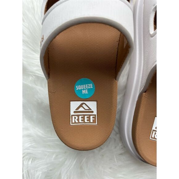 🆕 Reef Cushion Bondi 2 Bar Platform Sandals Size 5 Off White Slip On Casual - Picture 9 of 11
